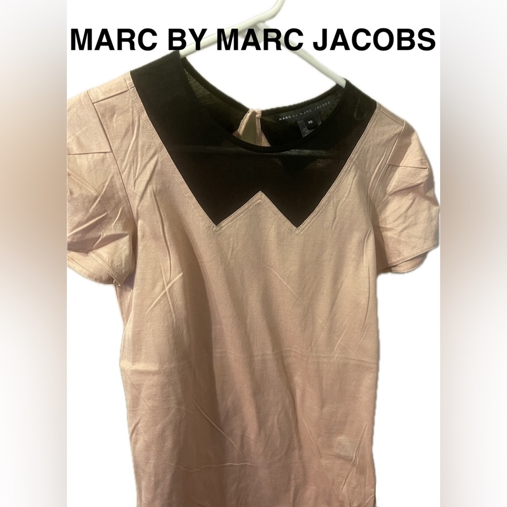 Marc by Marc Jacobs Blush Pink Top with Black Collar XS